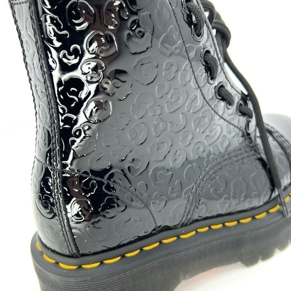 New Dr. Martens Sinclair Lamper Leopard Black Patent Ankle Boots Size 5 Docs dm - Picture 9 of 12